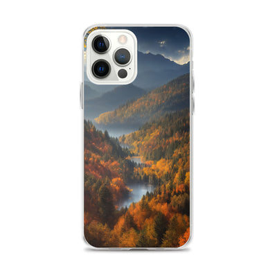 Berge, Wald und Nebel - Malerei - iPhone Schutzhülle (durchsichtig) berge xxx iPhone 12 Pro Max
