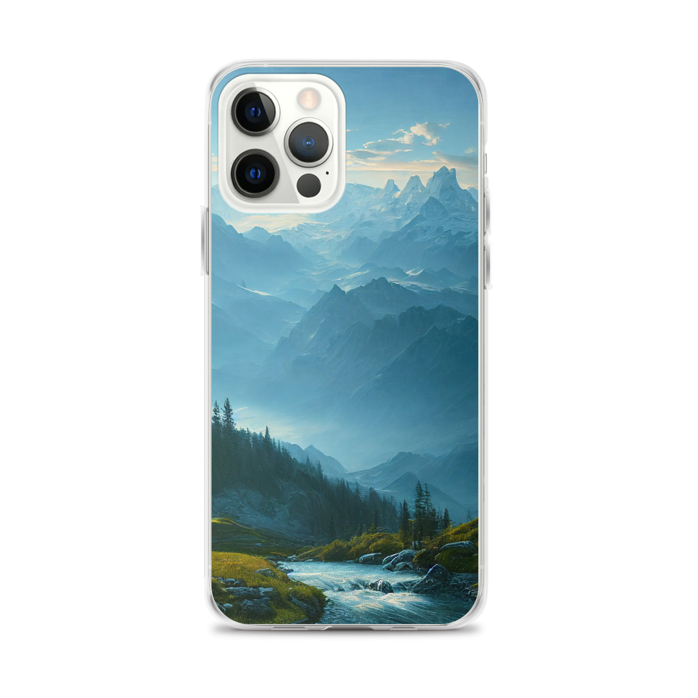 Gebirge, Wald und Bach - iPhone Schutzhülle (durchsichtig) berge xxx iPhone 12 Pro Max