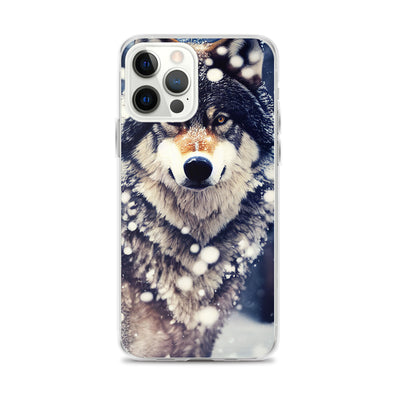 Wolf im Schnee - Episches Foto - iPhone Schutzhülle (durchsichtig) camping xxx iPhone 12 Pro Max