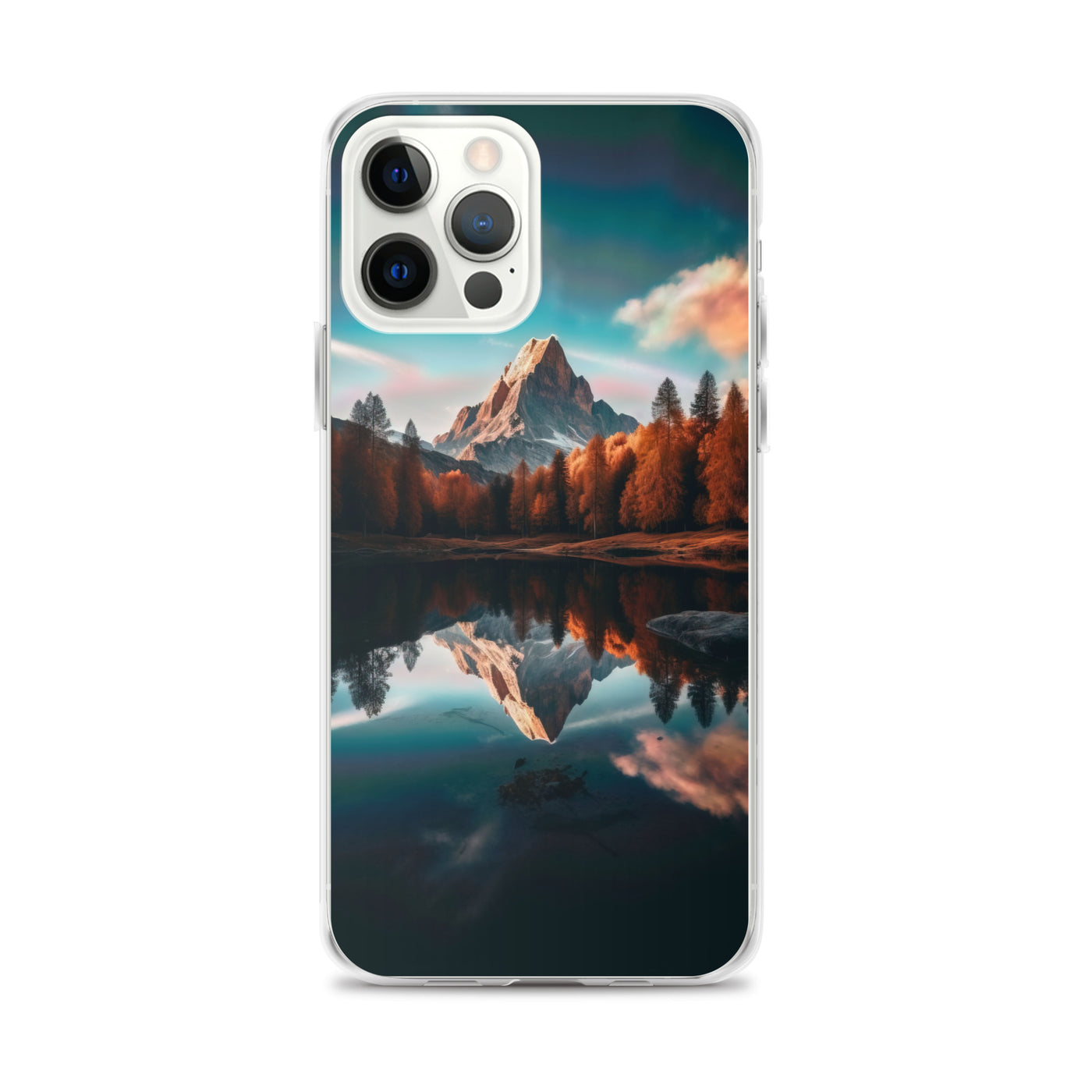 Bergsee, Berg und Bäume - Foto - iPhone Schutzhülle (durchsichtig) berge xxx iPhone 12 Pro Max