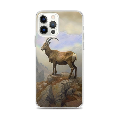 Steinbock am Berg - Wunderschöne Malerei - iPhone Schutzhülle (durchsichtig) berge xxx iPhone 12 Pro Max