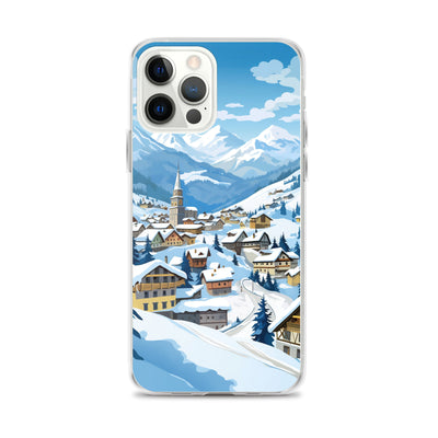 Kitzbühl - Berge und Schnee - Landschaftsmalerei - iPhone Schutzhülle (durchsichtig) ski xxx iPhone 12 Pro Max