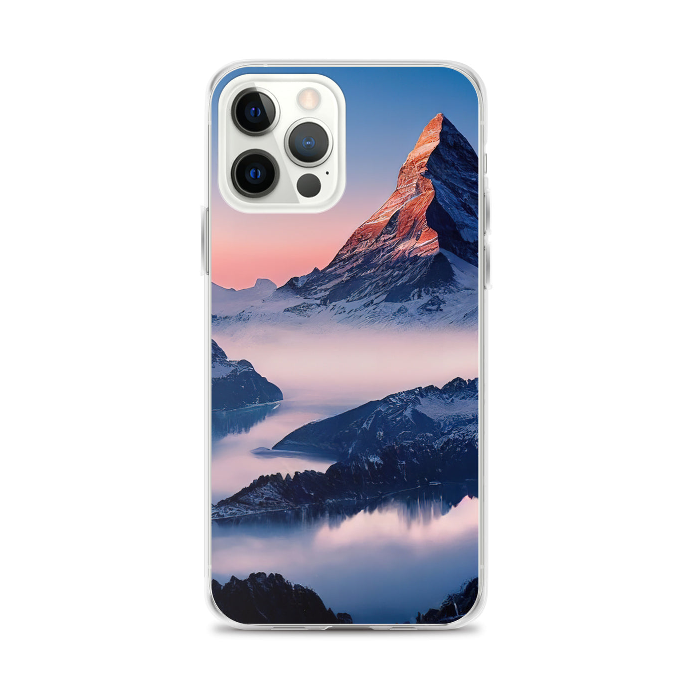 Matternhorn - Nebel - Berglandschaft - Malerei - iPhone Schutzhülle (durchsichtig) berge xxx iPhone 12 Pro Max