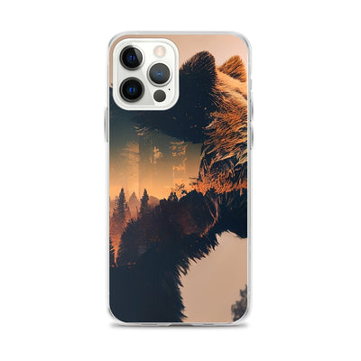 Bär und Bäume Illustration - iPhone Schutzhülle (durchsichtig) camping xxx iPhone 12 Pro Max
