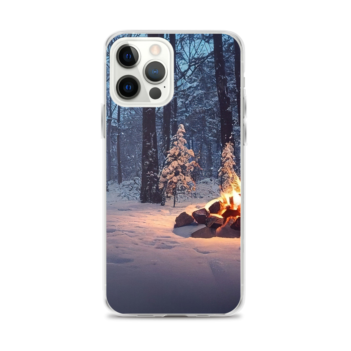 Lagerfeuer im Winter - Camping Foto - iPhone Schutzhülle (durchsichtig) camping xxx iPhone 12 Pro Max