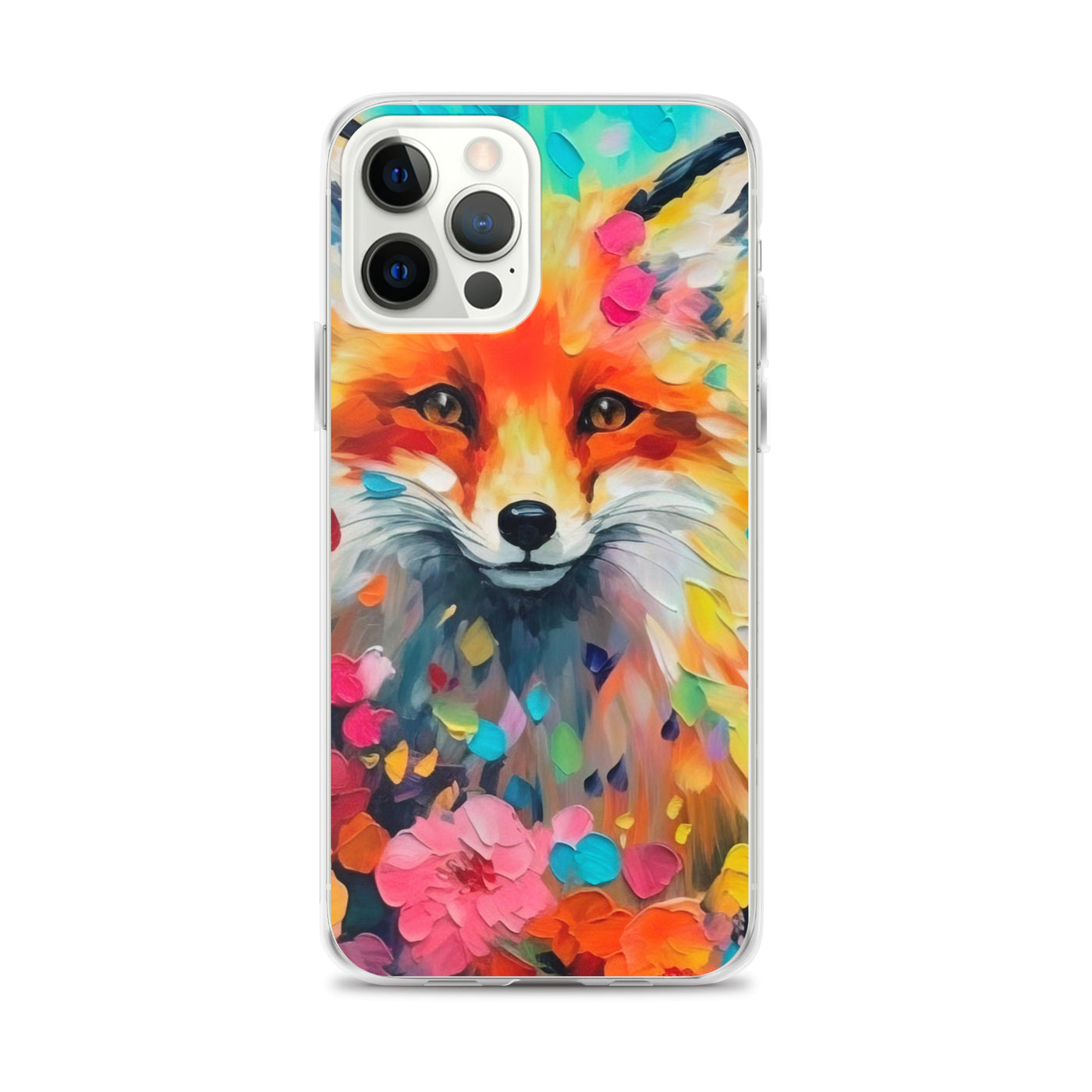 Schöner Fuchs im Blumenfeld - Farbige Malerei - iPhone Schutzhülle (durchsichtig) camping xxx iPhone 12 Pro Max