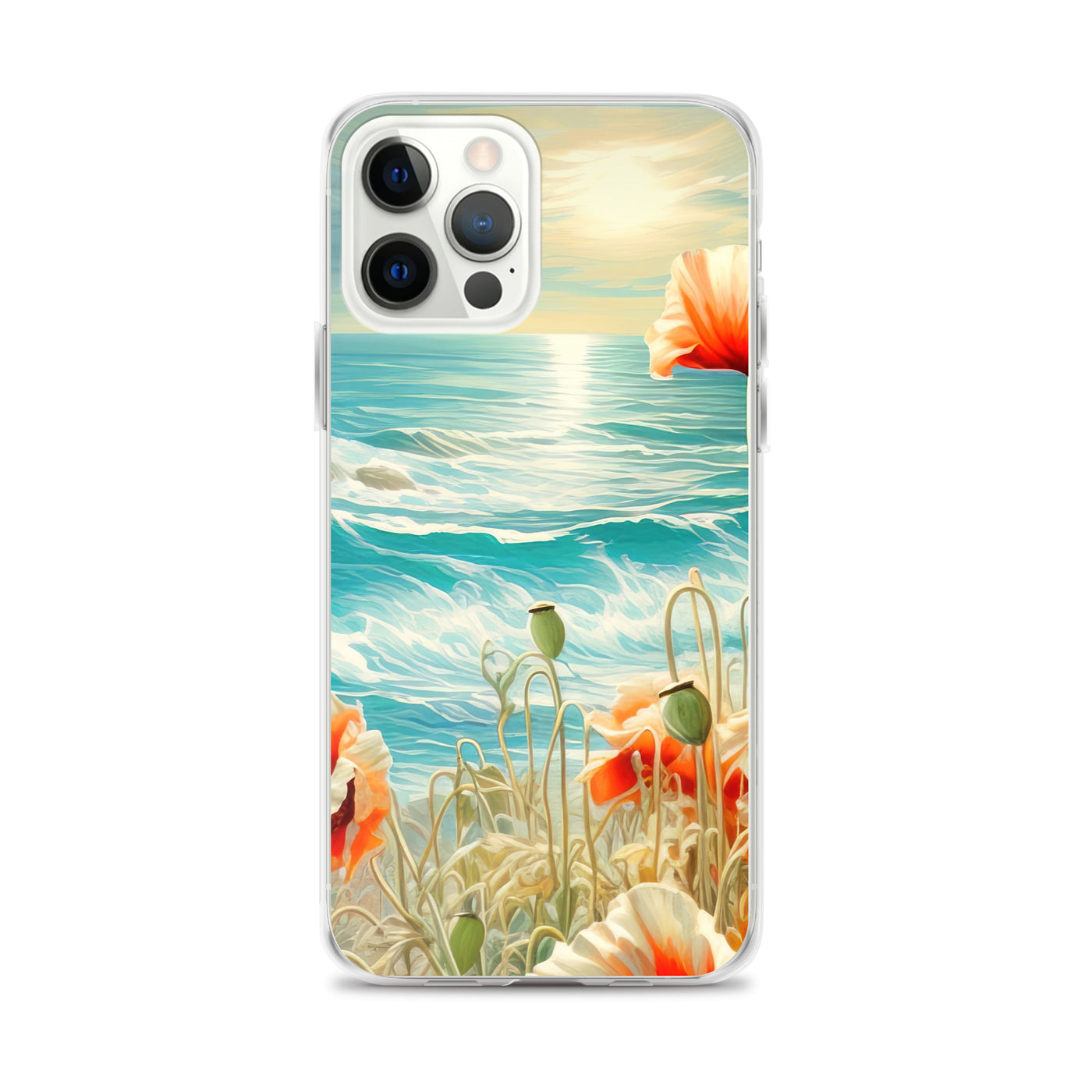 Blumen, Meer und Sonne - Malerei - iPhone Schutzhülle (durchsichtig) camping xxx iPhone 12 Pro Max