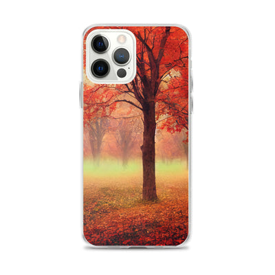 Wald im Herbst - Rote Herbstblätter - iPhone Schutzhülle (durchsichtig) camping xxx iPhone 12 Pro Max