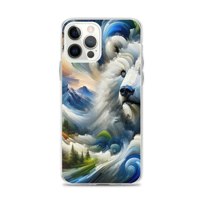 Abstrakte Alpen & Eisbär Kunst in dynamischen Farben - iPhone Schutzhülle (durchsichtig) camping xxx yyy zzz iPhone 12 Pro Max