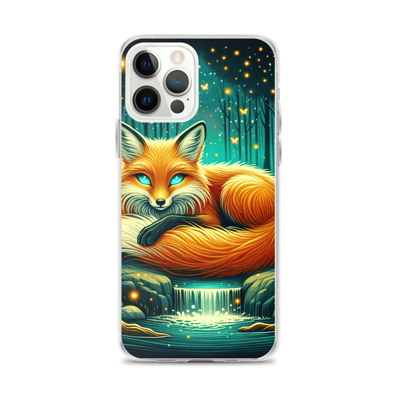 Bezaubernder Fuchs auf erleuchteter mystischer Waldlichtung - iPhone Schutzhülle (durchsichtig) camping xxx yyy zzz iPhone 12 Pro Max