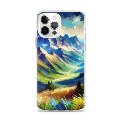 Impressionistische Alpen, lebendige Farbtupfer und Lichteffekte - iPhone Schutzhülle (durchsichtig) berge xxx yyy zzz iPhone 12 Pro Max