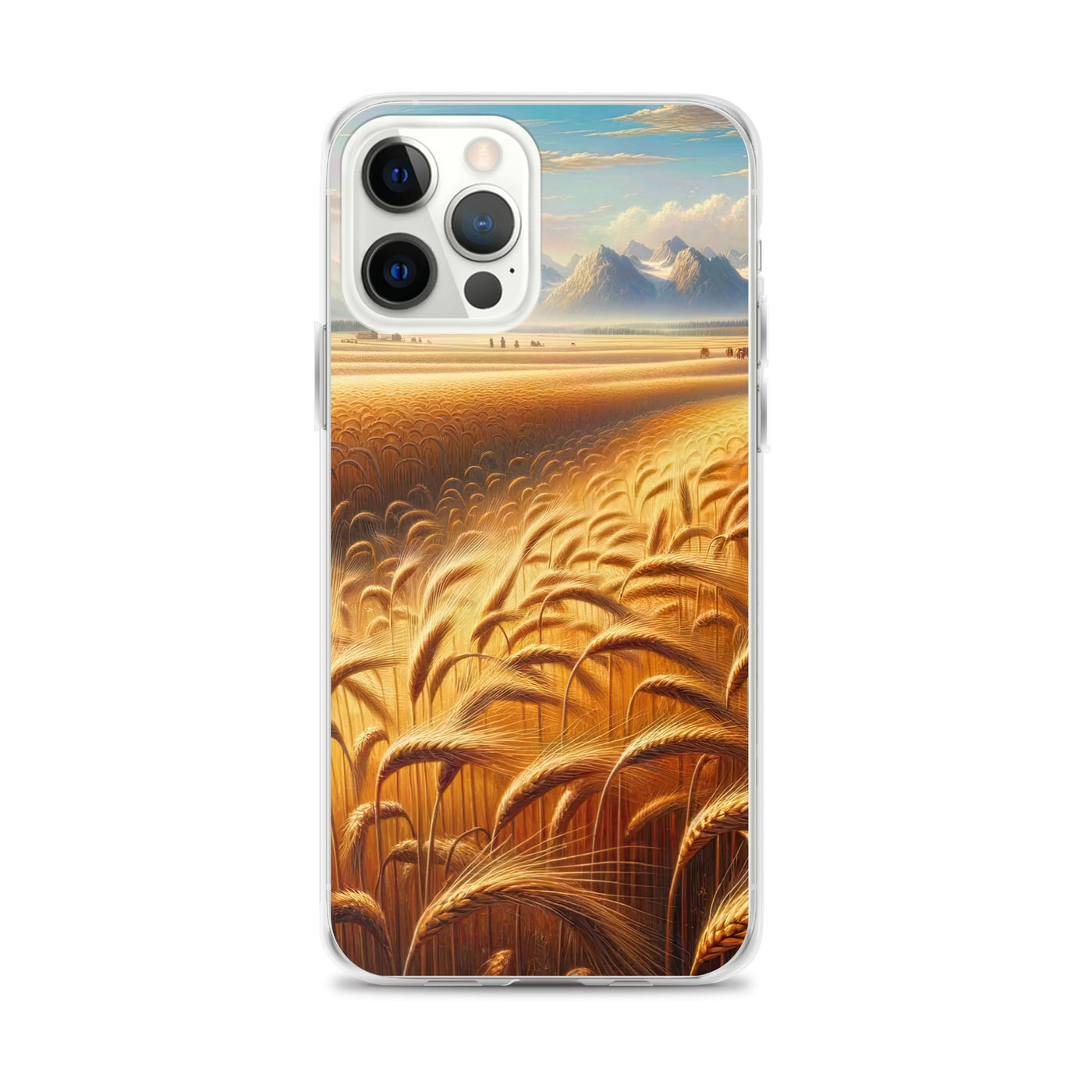 Ölgemälde eines bayerischen Weizenfeldes, endlose goldene Halme (TR) - iPhone Schutzhülle (durchsichtig) xxx yyy zzz iPhone 12 Pro Max