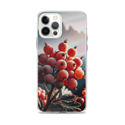 Foto einer Gruppe von Alpenbeeren mit kräftigen Farben und detaillierten Texturen - iPhone Schutzhülle (durchsichtig) berge xxx yyy zzz iPhone 12 Pro Max