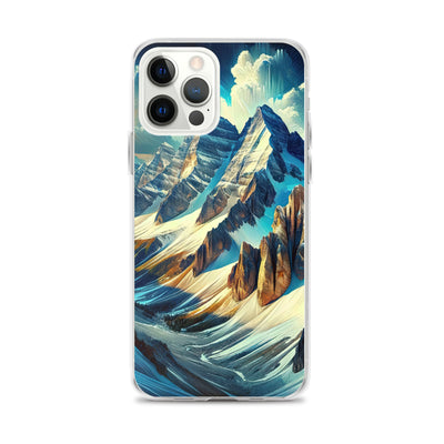 Majestätische Alpen in zufällig ausgewähltem Kunststil - iPhone Schutzhülle (durchsichtig) berge xxx yyy zzz iPhone 12 Pro Max