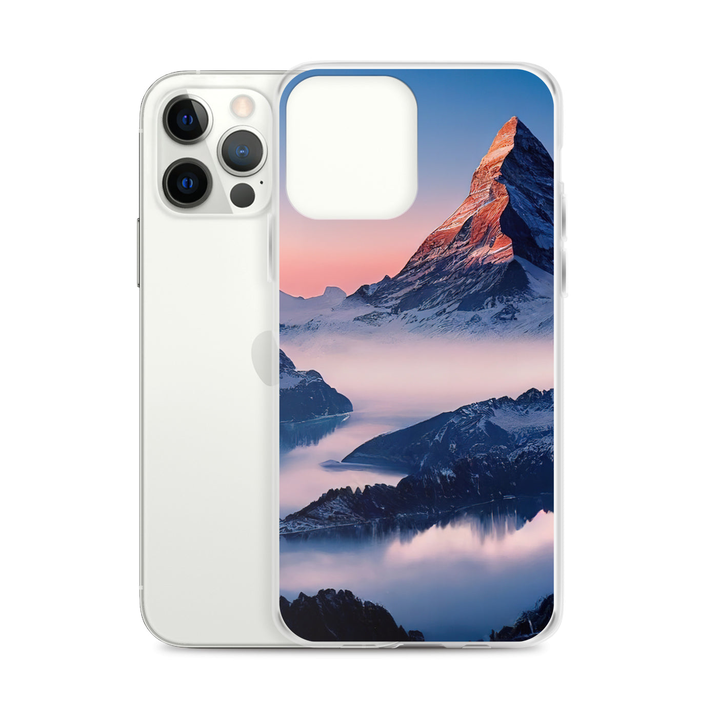 Matternhorn - Nebel - Berglandschaft - Malerei - iPhone Schutzhülle (durchsichtig) berge xxx
