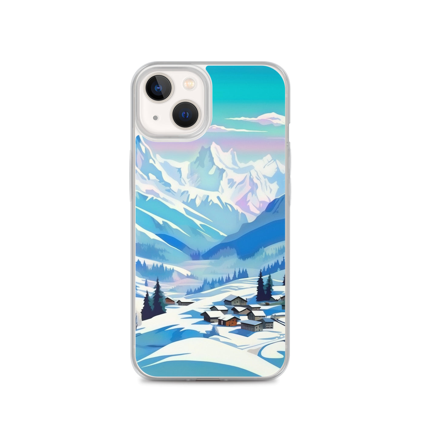 Berge und Schnee - Landschaft - iPhone Schutzhülle (durchsichtig) ski xxx iPhone 13