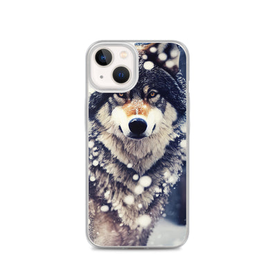 Wolf im Schnee - Episches Foto - iPhone Schutzhülle (durchsichtig) camping xxx iPhone 13