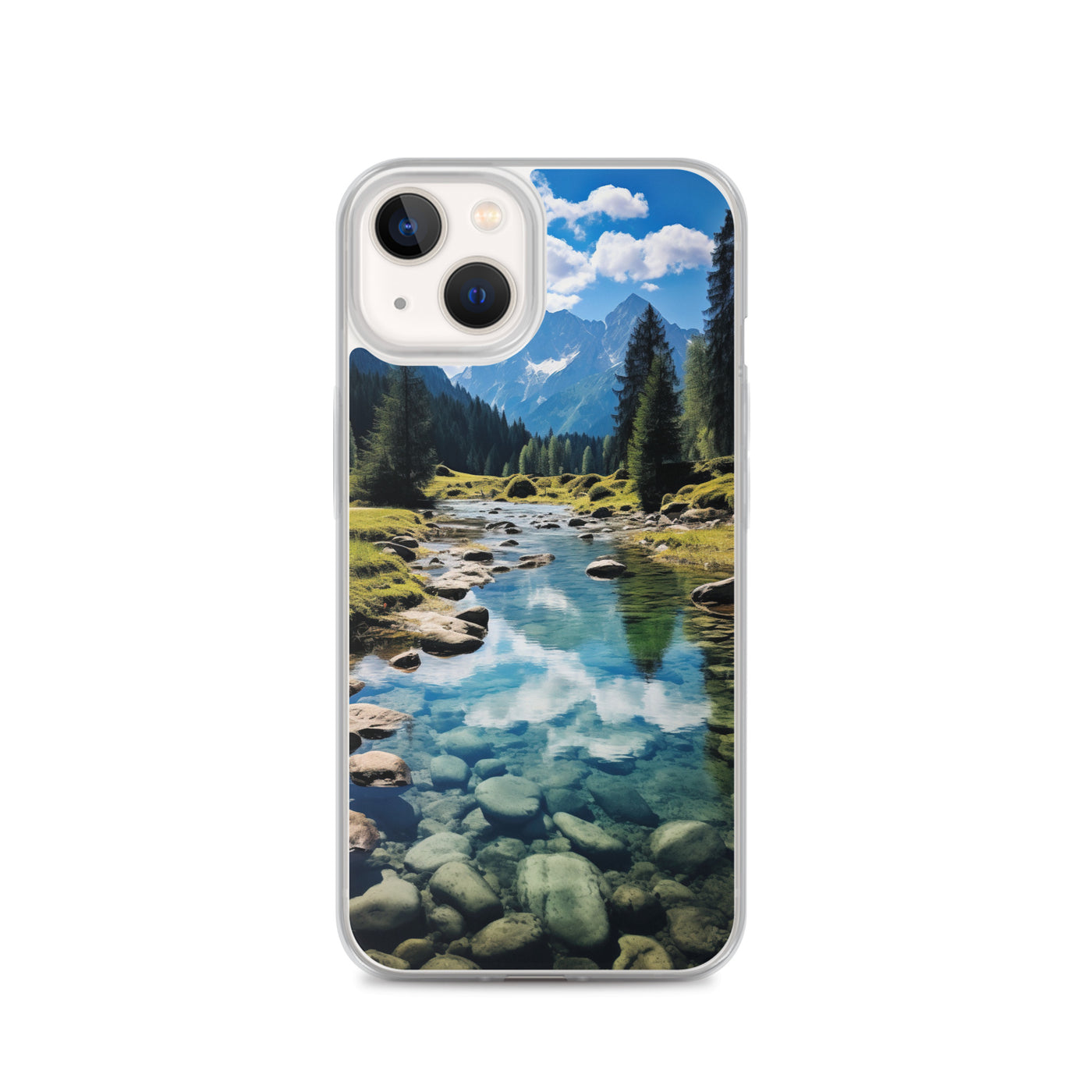 Österreichische Alpen und steiniger Bach - iPhone Schutzhülle (durchsichtig) berge xxx iPhone 13