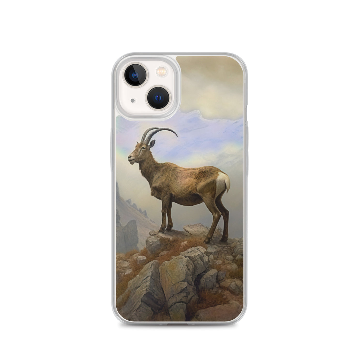 Steinbock am Berg - Wunderschöne Malerei - iPhone Schutzhülle (durchsichtig) berge xxx iPhone 13
