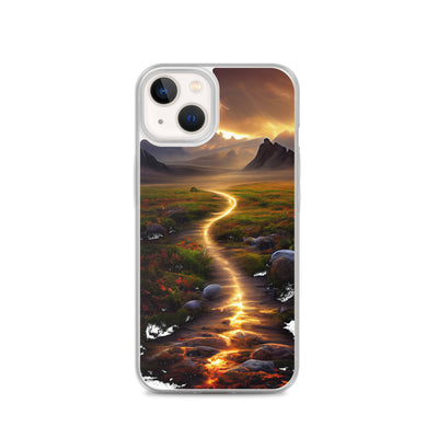 Landschaft mit wilder Atmosphäre - Malerei - iPhone Schutzhülle (durchsichtig) berge xxx iPhone 13