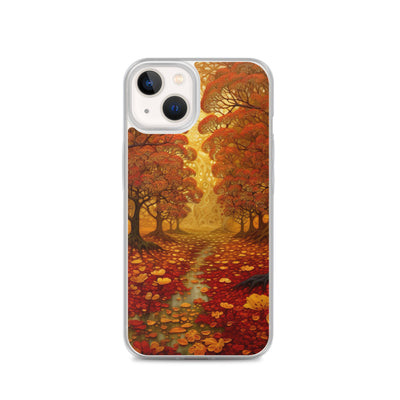 Wald im Herbst und kleiner Bach - iPhone Schutzhülle (durchsichtig) camping xxx iPhone 13