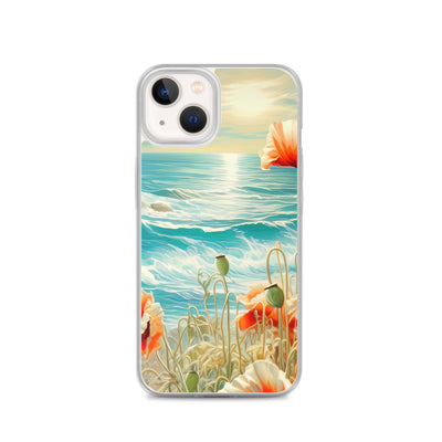 Blumen, Meer und Sonne - Malerei - iPhone Schutzhülle (durchsichtig) camping xxx iPhone 13