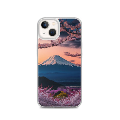 Berg - Pinke Bäume und Blumen - iPhone Schutzhülle (durchsichtig) berge xxx iPhone 13