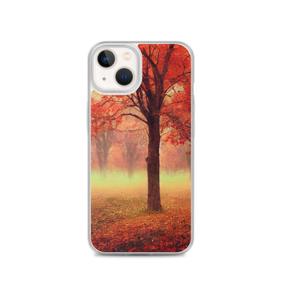 Wald im Herbst - Rote Herbstblätter - iPhone Schutzhülle (durchsichtig) camping xxx iPhone 13