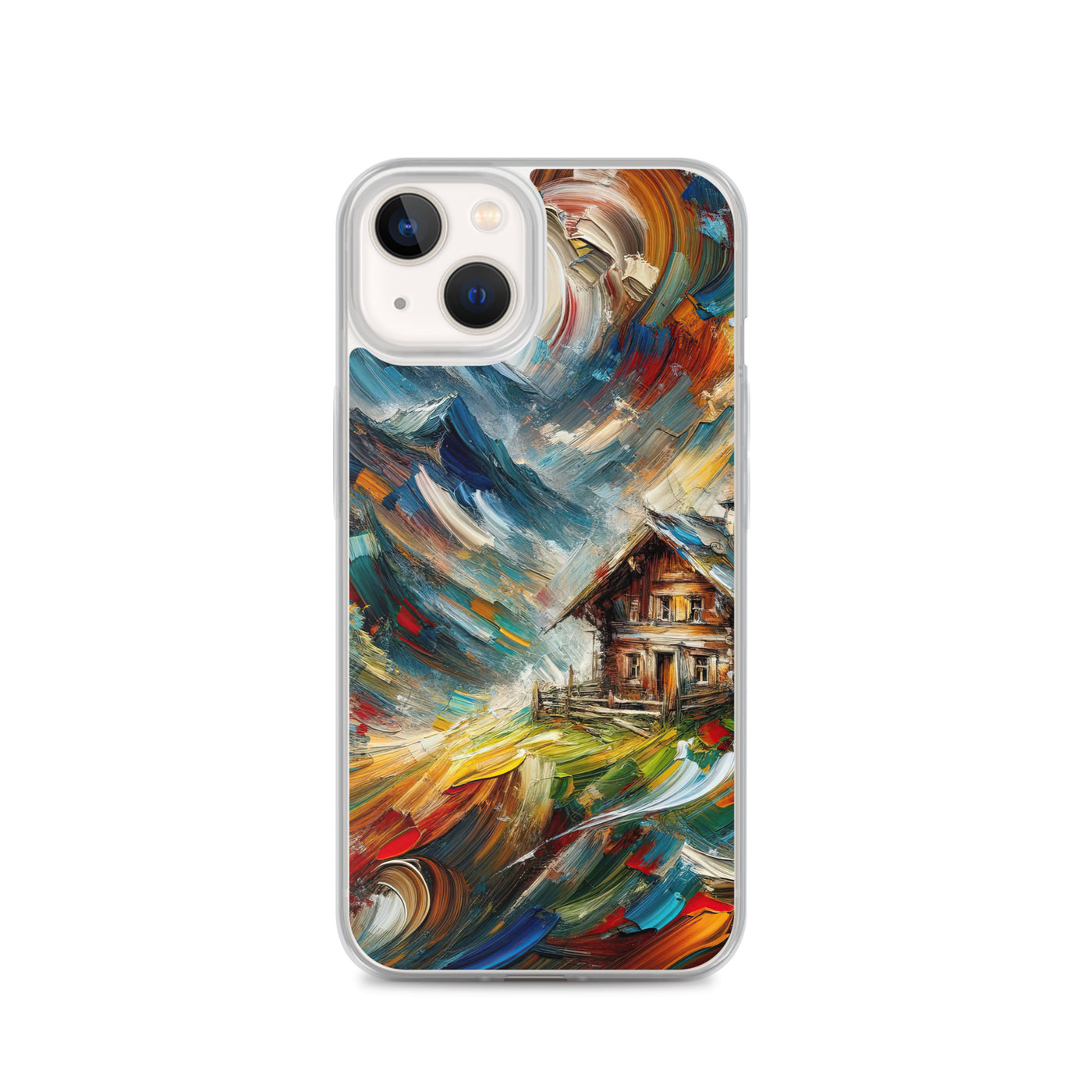 Expressionistisches Farbchaos der Alpen und Schönheit der Berge - Abstrakt - iPhone Schutzhülle (durchsichtig) berge xxx yyy zzz iPhone 13