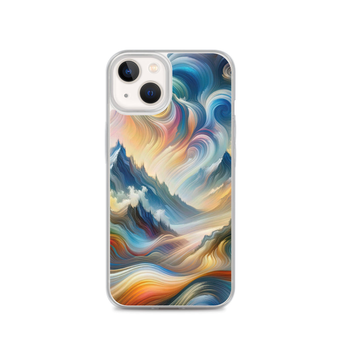 Ätherische schöne Alpen in lebendigen Farbwirbeln - Abstrakte Berge - iPhone Schutzhülle (durchsichtig) berge xxx yyy zzz iPhone 13