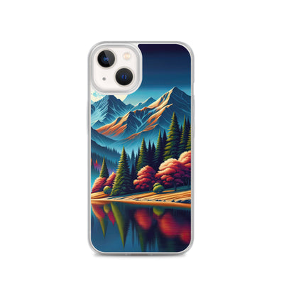 Ruhiger Herbstabend in den Alpen, grün-rote Berge - iPhone Schutzhülle (durchsichtig) berge xxx yyy zzz iPhone 13