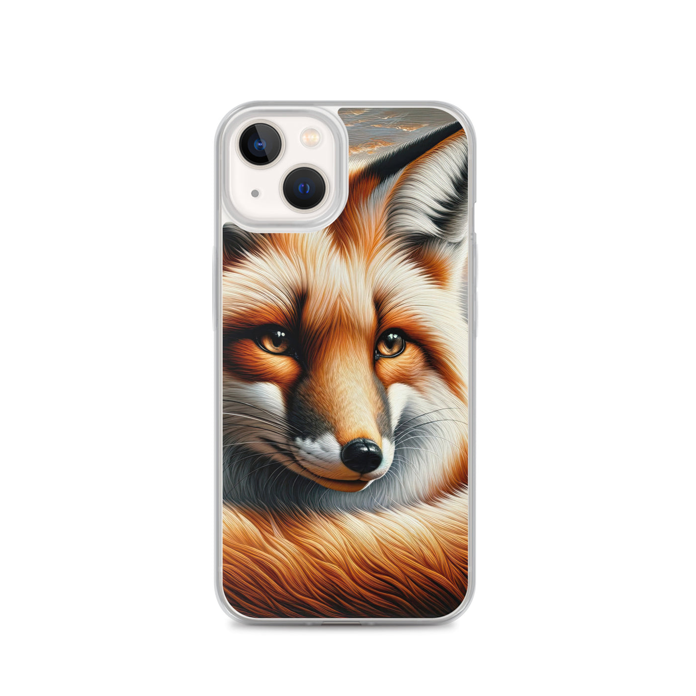 Ölgemälde eines nachdenklichen Fuchses mit weisem Blick - iPhone Schutzhülle (durchsichtig) camping xxx yyy zzz iPhone 13