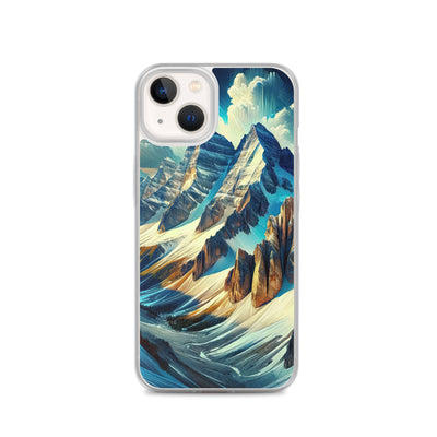 Majestätische Alpen in zufällig ausgewähltem Kunststil - iPhone Schutzhülle (durchsichtig) berge xxx yyy zzz iPhone 13