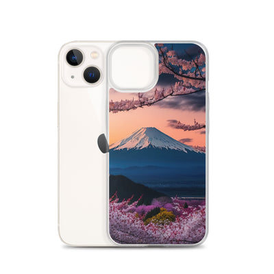 Berg - Pinke Bäume und Blumen - iPhone Schutzhülle (durchsichtig) berge xxx