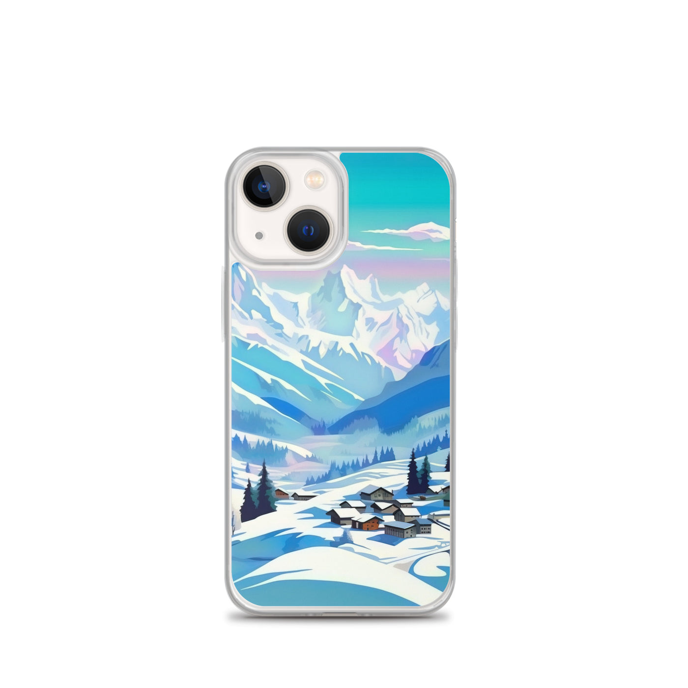 Berge und Schnee - Landschaft - iPhone Schutzhülle (durchsichtig) ski xxx iPhone 13 mini