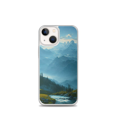 Gebirge, Wald und Bach - iPhone Schutzhülle (durchsichtig) berge xxx iPhone 13 mini
