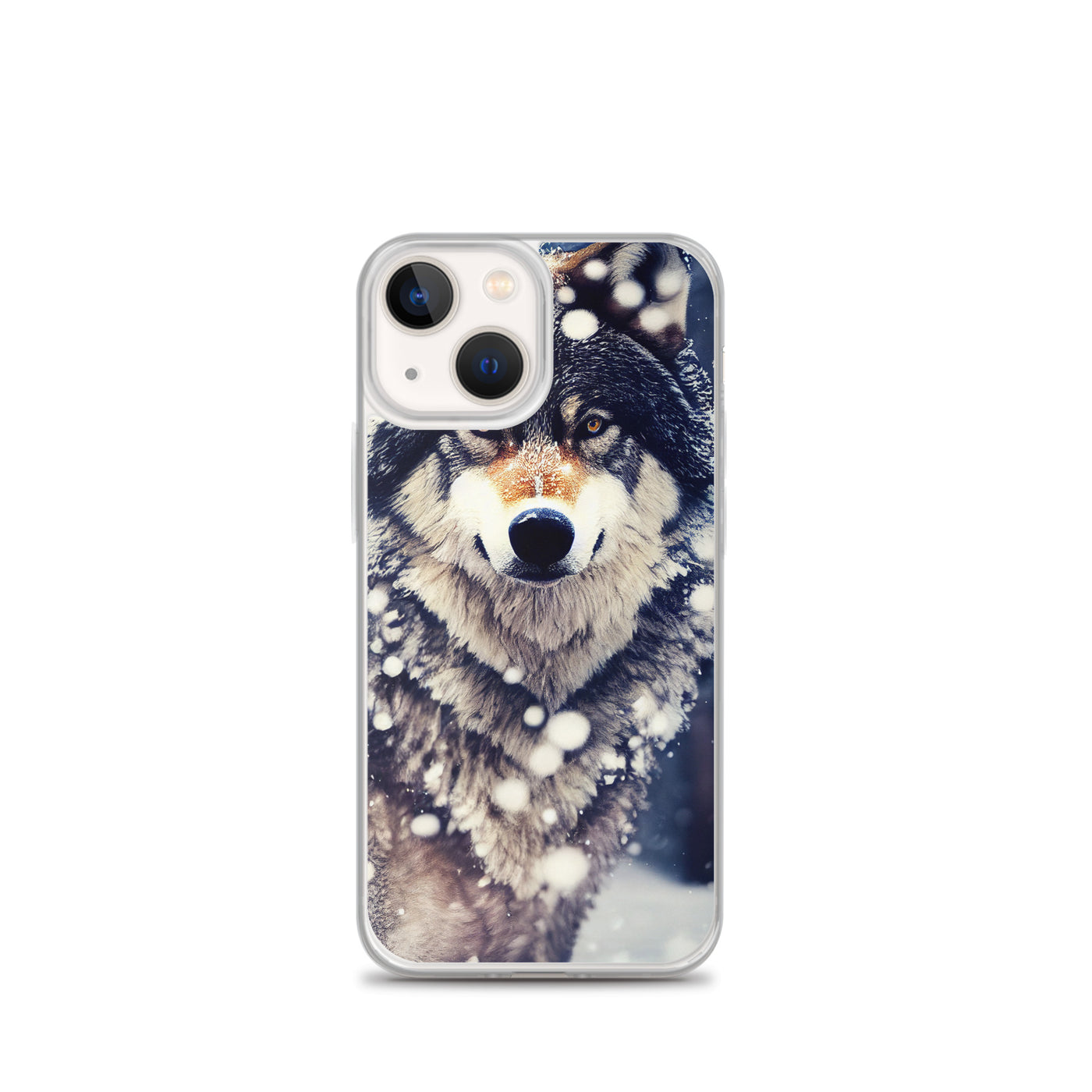 Wolf im Schnee - Episches Foto - iPhone Schutzhülle (durchsichtig) camping xxx iPhone 13 mini