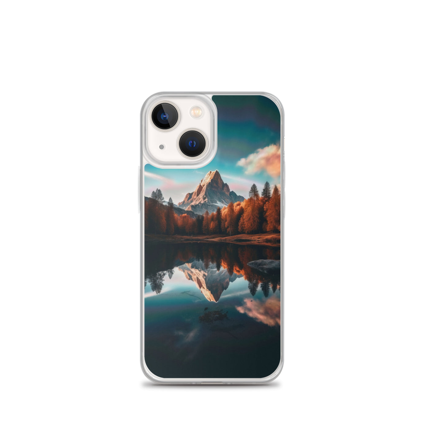 Bergsee, Berg und Bäume - Foto - iPhone Schutzhülle (durchsichtig) berge xxx iPhone 13 mini