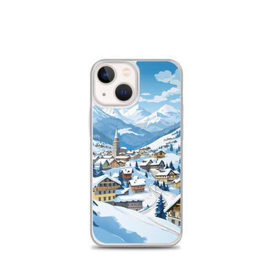 Kitzbühl - Berge und Schnee - Landschaftsmalerei - iPhone Schutzhülle (durchsichtig) ski xxx iPhone 13 mini