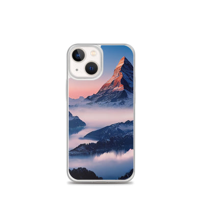 Matternhorn - Nebel - Berglandschaft - Malerei - iPhone Schutzhülle (durchsichtig) berge xxx iPhone 13 mini
