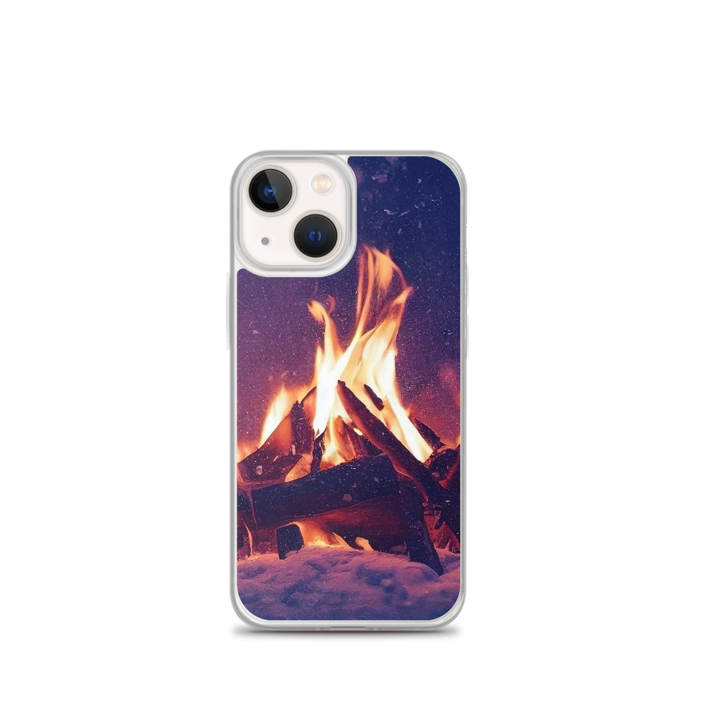 Lagerfeuer im Winter - Campingtrip Foto - iPhone Schutzhülle (durchsichtig) camping xxx iPhone 13 mini