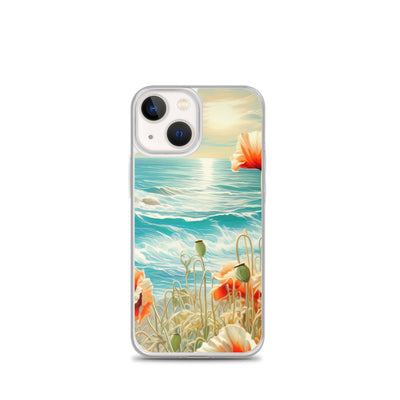 Blumen, Meer und Sonne - Malerei - iPhone Schutzhülle (durchsichtig) camping xxx iPhone 13 mini