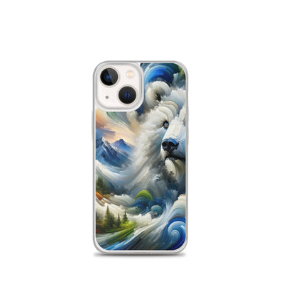 Abstrakte Alpen & Eisbär Kunst in dynamischen Farben - iPhone Schutzhülle (durchsichtig) camping xxx yyy zzz iPhone 13 mini