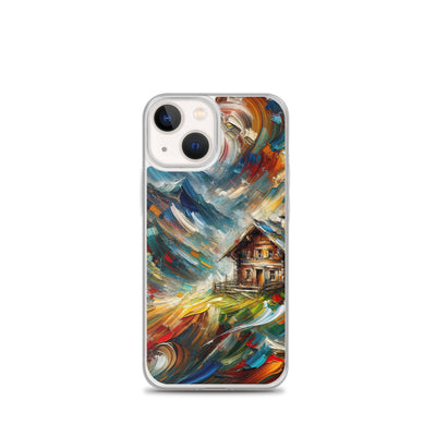 Expressionistisches Farbchaos der Alpen und Schönheit der Berge - Abstrakt - iPhone Schutzhülle (durchsichtig) berge xxx yyy zzz iPhone 13 mini