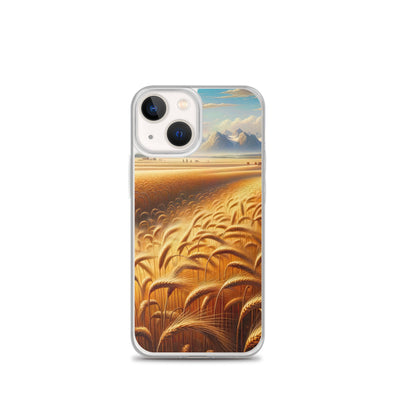 Ölgemälde eines bayerischen Weizenfeldes, endlose goldene Halme (TR) - iPhone Schutzhülle (durchsichtig) xxx yyy zzz iPhone 13 mini