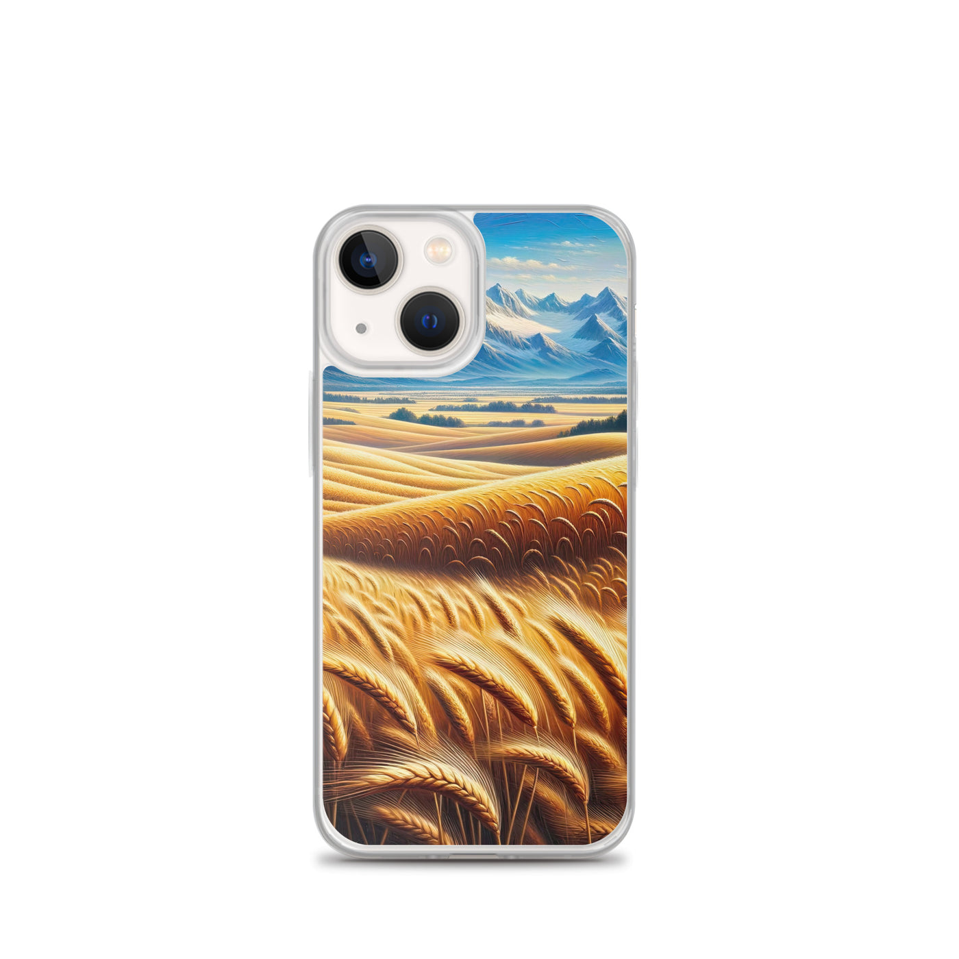 Ölgemälde eines weiten bayerischen Weizenfeldes, golden im Wind (TR) - iPhone Schutzhülle (durchsichtig) xxx yyy zzz iPhone 13 mini