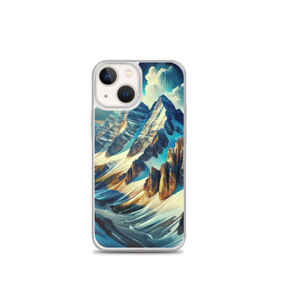 Majestätische Alpen in zufällig ausgewähltem Kunststil - iPhone Schutzhülle (durchsichtig) berge xxx yyy zzz iPhone 13 mini