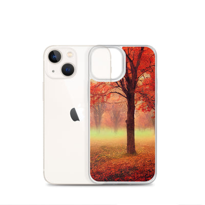 Wald im Herbst - Rote Herbstblätter - iPhone Schutzhülle (durchsichtig) camping xxx