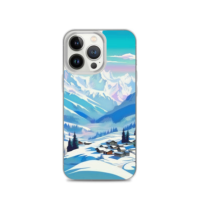 Berge und Schnee - Landschaft - iPhone Schutzhülle (durchsichtig) ski xxx iPhone 13 Pro