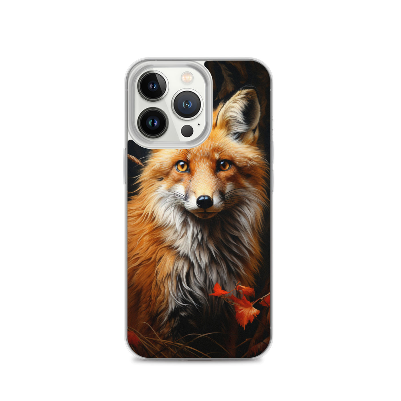 Fuchs Porträt und Herbstblätter - Malerei - iPhone Schutzhülle (durchsichtig) camping xxx iPhone 13 Pro